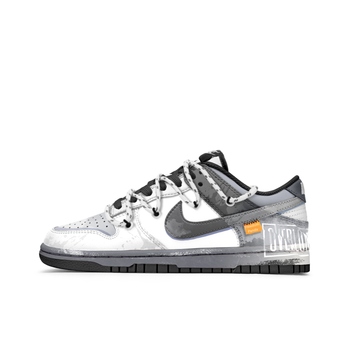 Nike Nike Dunk Slip Resistant Abrasion Resistant Low top Skateboard Shoes Unisex Gray White