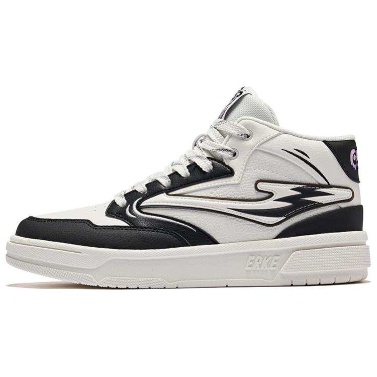 Erke Battery Panda 3lite Skateboard Shoes Women's High Top Microcrystal White/Jet Black