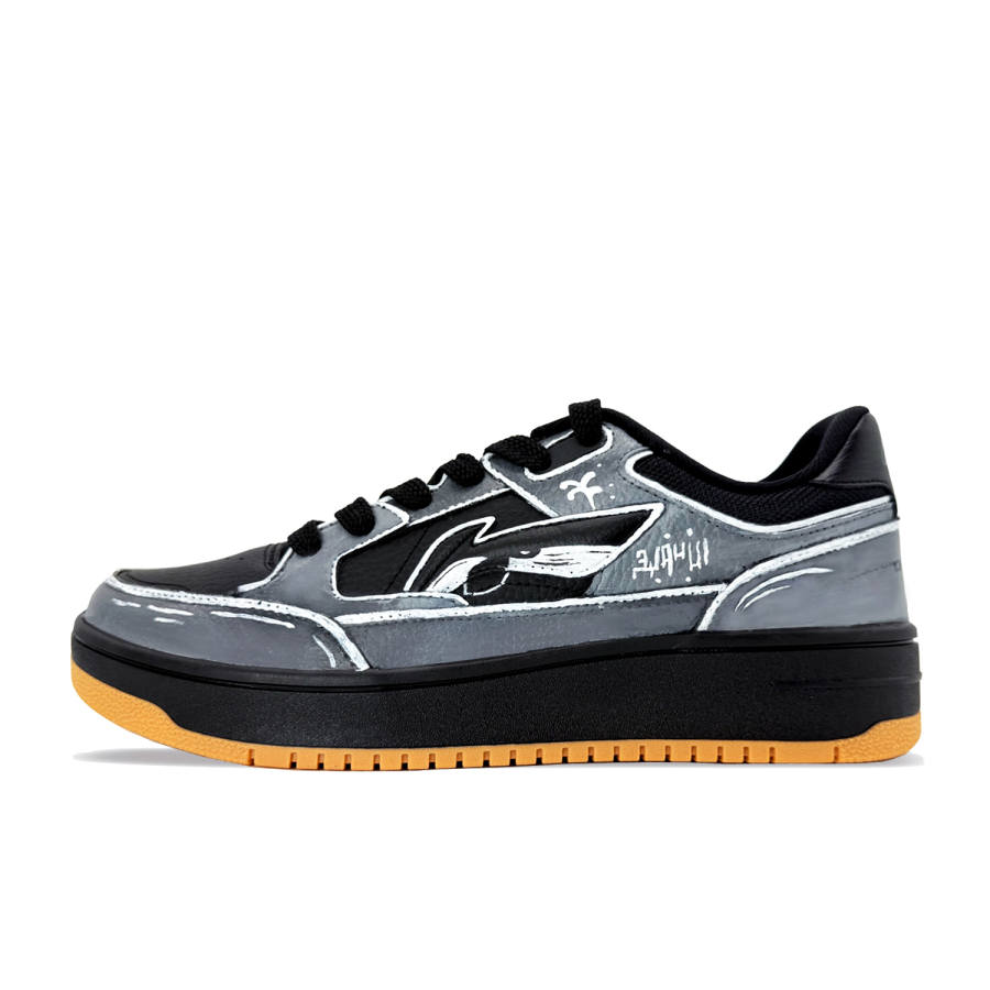 Li-Ning Li Ning Tianji Wear resistant And Lightweight Low top Skateboard Shoes Men's Black Gray