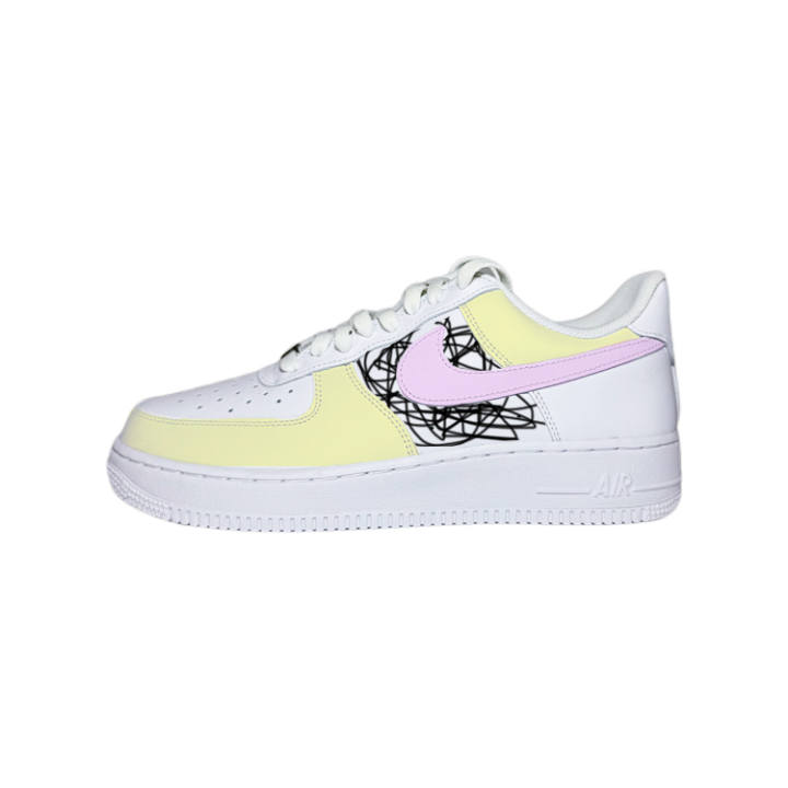 Nike Nike Air Force 1 Low top Skateboard Shoes Women's White Pink Yellow