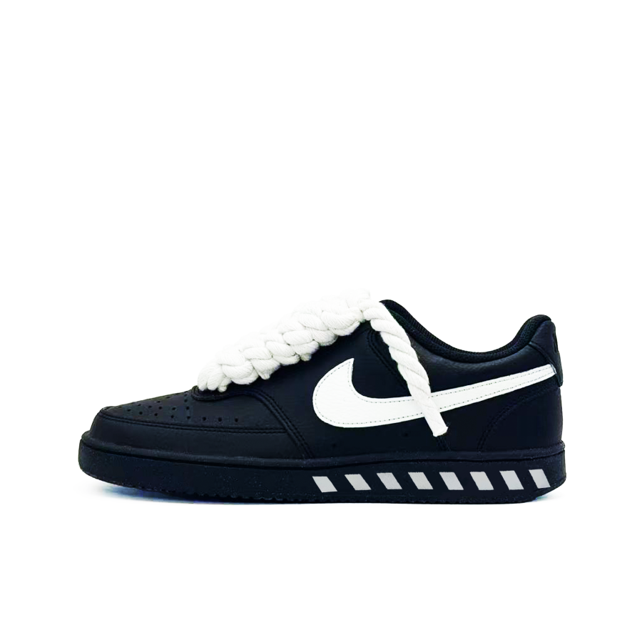 Nike Nike Court Vision Slip Resistant, Abrasion Resistant, Lightweight Low top Skateboard Shoes Unisex Black White