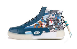 IDX PEAK x IDX Taichi Slip Resistant, Abrasion Resistant, Lightweight High top Skateboard Shoes Unisex Cyan