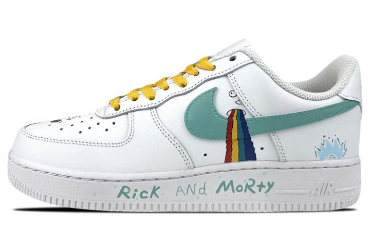 Nike Nike Air Force 1 Air Force 1 Leather Abrasion Resistant Abrasion Resistant Low top Skateboard Shoes Men's White Green