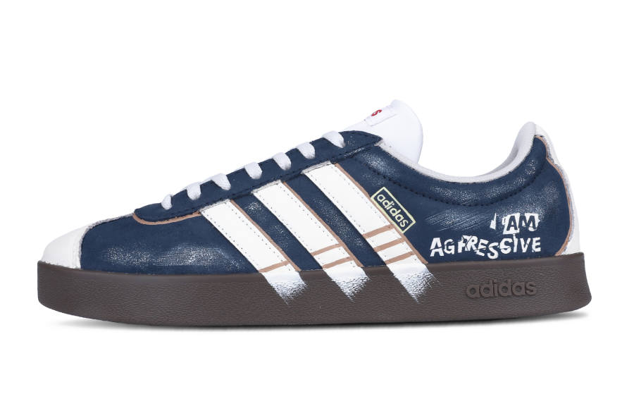 Adidas Adidas VL COURT 2.0 Lifestyle Abrasion Resistant Abrasion Resistant Low top Skateboard Shoes Unisex Dark Blue