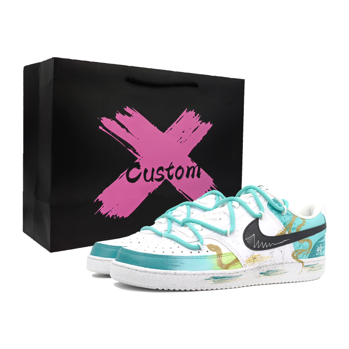 Nike Nike Court Vision 1 Abrasion Resistant Low top Skateboard Shoes Men's Cyan