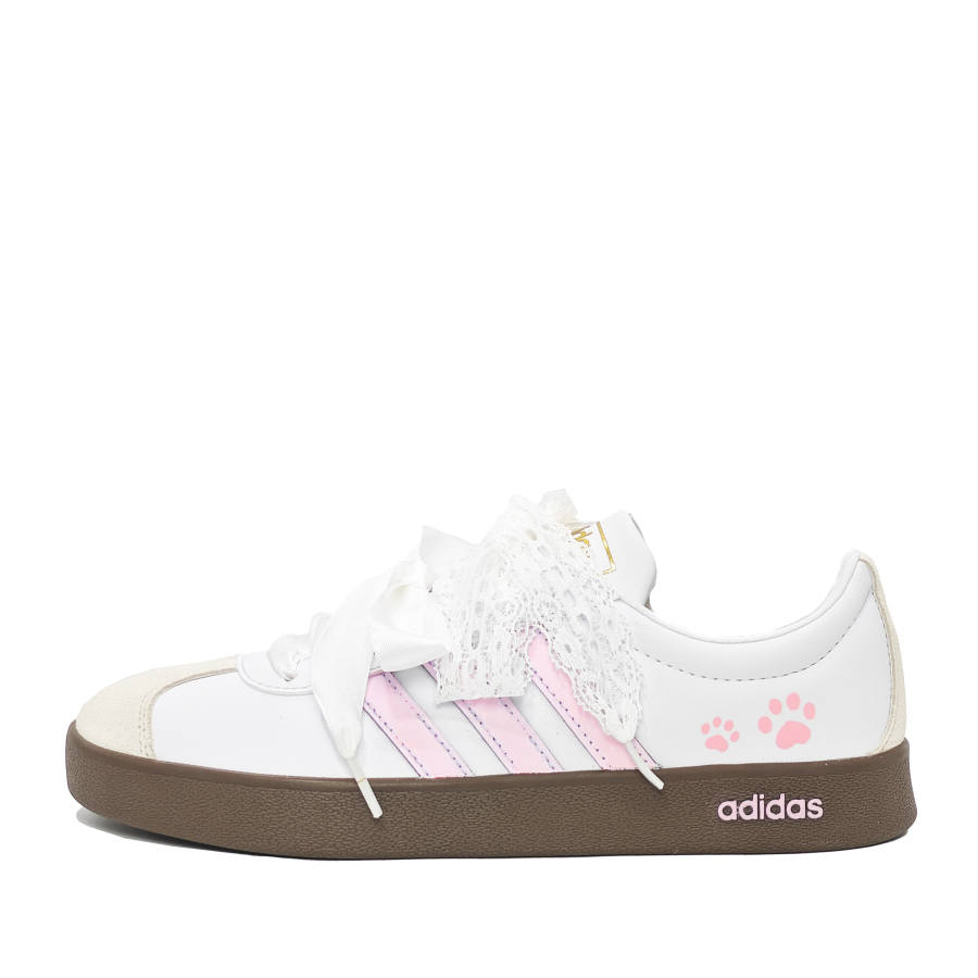 Adidas Adidas Vl Court Classic Pink Meow Paw Low top Skateboard Shoes Unisex Pink White