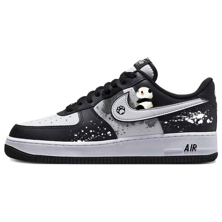 Nike Nike Air Force 1 Slip Resistant Abrasion Resistant Low top Skateboard Shoes Unisex White Black
