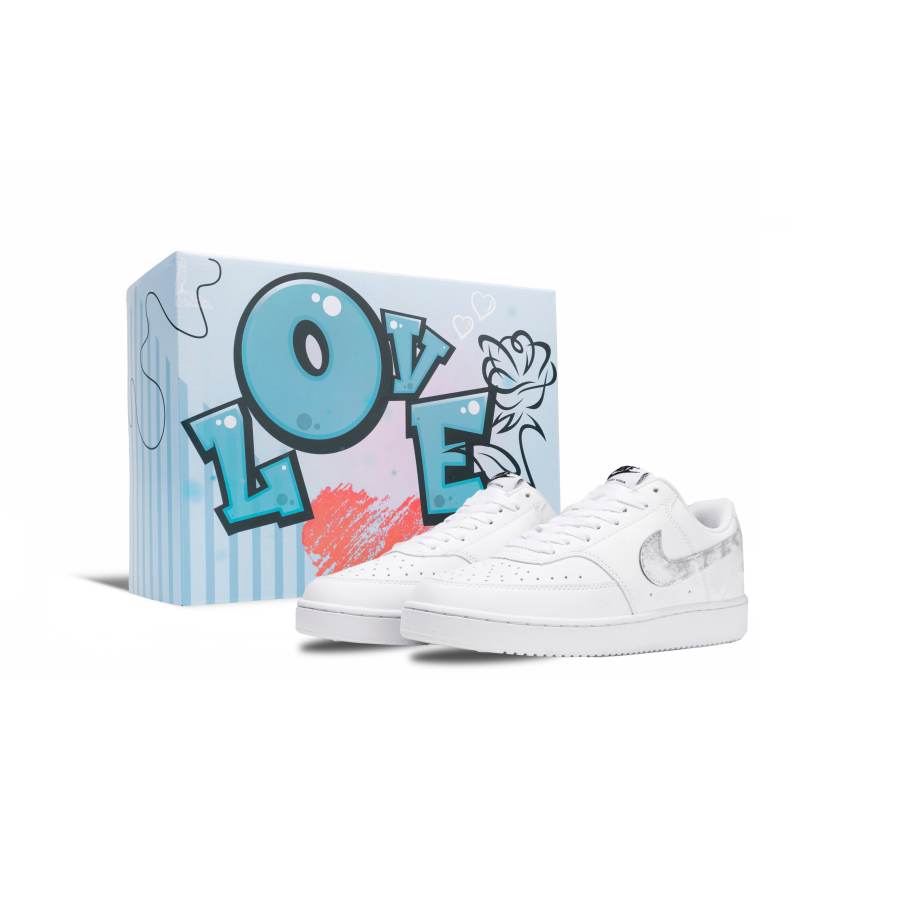 Nike Nike Court Vision 1 Sunshine Radiant Abrasion Resistant Low top Skateboard Shoes Men's Gray White