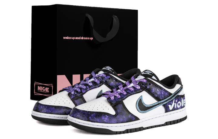 Nike Nike Dunk Abrasion Resistant Abrasion Resistant Low top Skateboard Shoes Unisex Black Purple