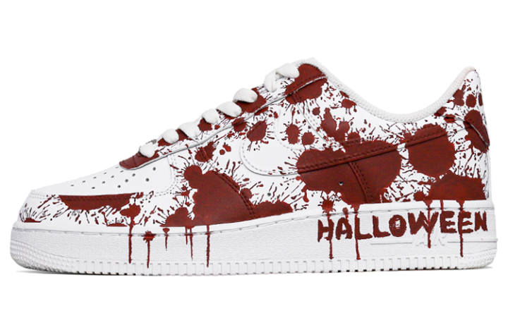 Nike Nike Air Force 1 Low Leather Low top Skateboard Shoes Men's White Red