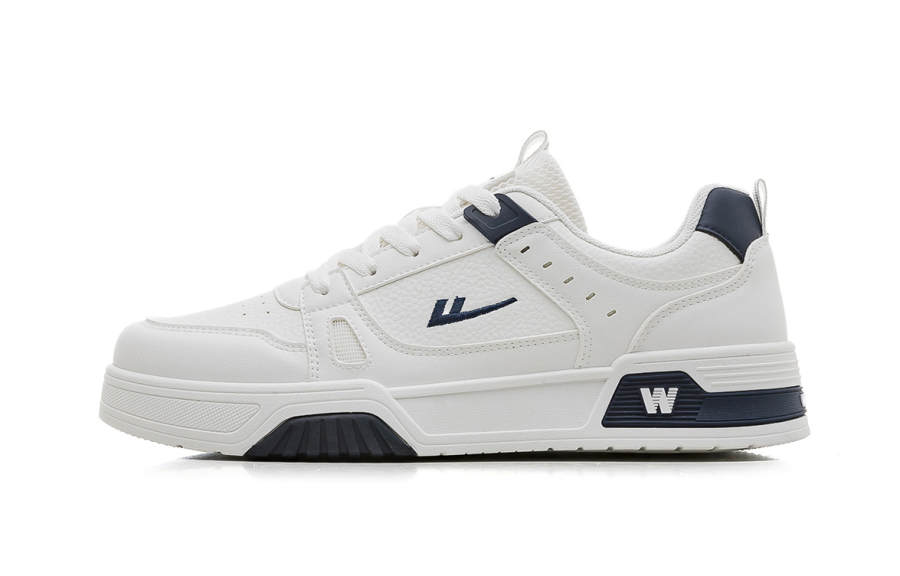 Warrior Slip Resistant Abrasion Resistant Low top Skateboard Shoes Men's White Dark Blue