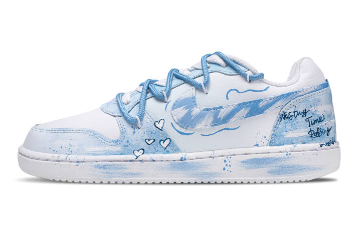 Nike Nike EBERNON Fresh Love Hand Drawn Graffiti Low top Skateboard Shoes Unisex Sky Blue