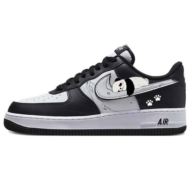 Nike Nike Air Force 1 Tarepanda Cat Slip Resistant Low top Skateboard Shoes Unisex Black White