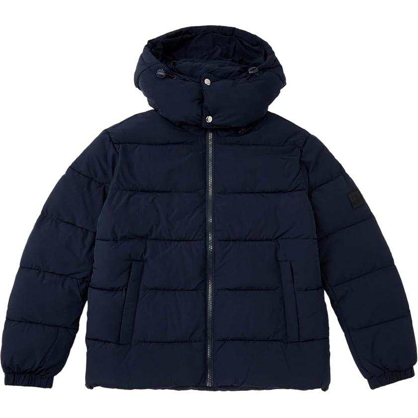 DIESEL Puffer Jackets Men's Navy Blue Hooded Non Detachable Moderate Straight Fit