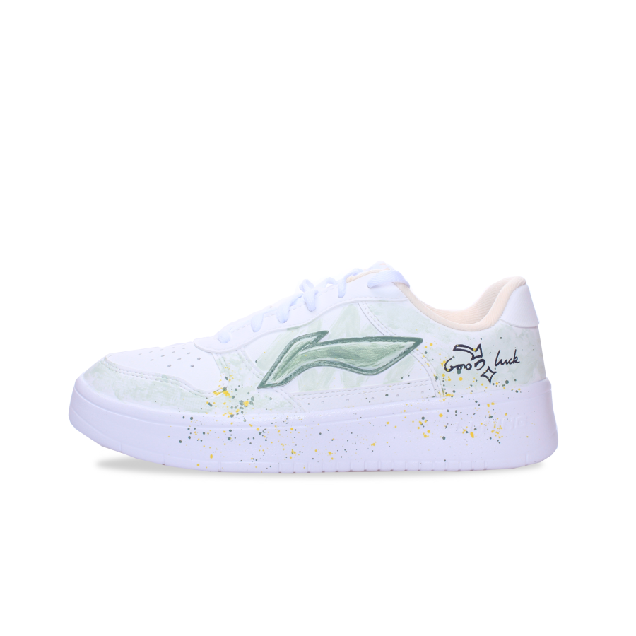 Li-Ning Li Ning Floating Boat Synthetic Leather Slip Resistant Abrasion Resistant Low top Skateboard Shoes Unisex Green