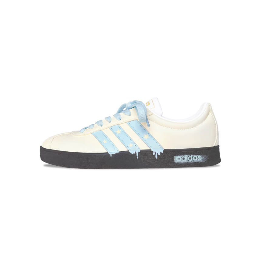 Adidas Adidas VL COURT 2.0 Coconut Milk Stars Lightweight Low top Skateboard Shoes Unisex Yellow Blue