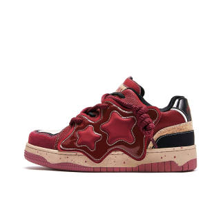 MQMS Starfish Collection Slip Resistant, Abrasion Resistant, Height Increasing Low top Skateboard Shoes Unisex Burgundy