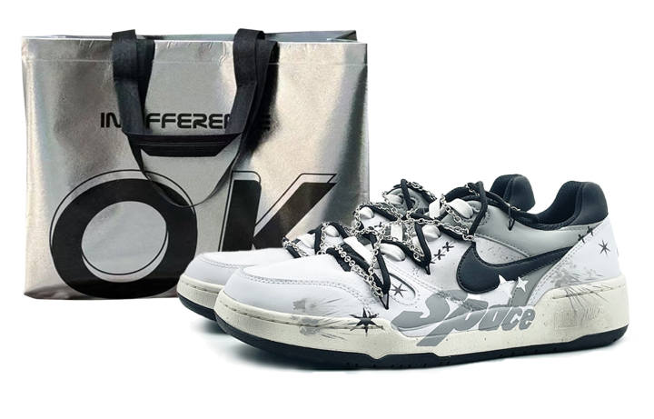 Nike Nike Full Force Slip Resistant Abrasion Resistant Low top Skateboard Shoes Men's White Black