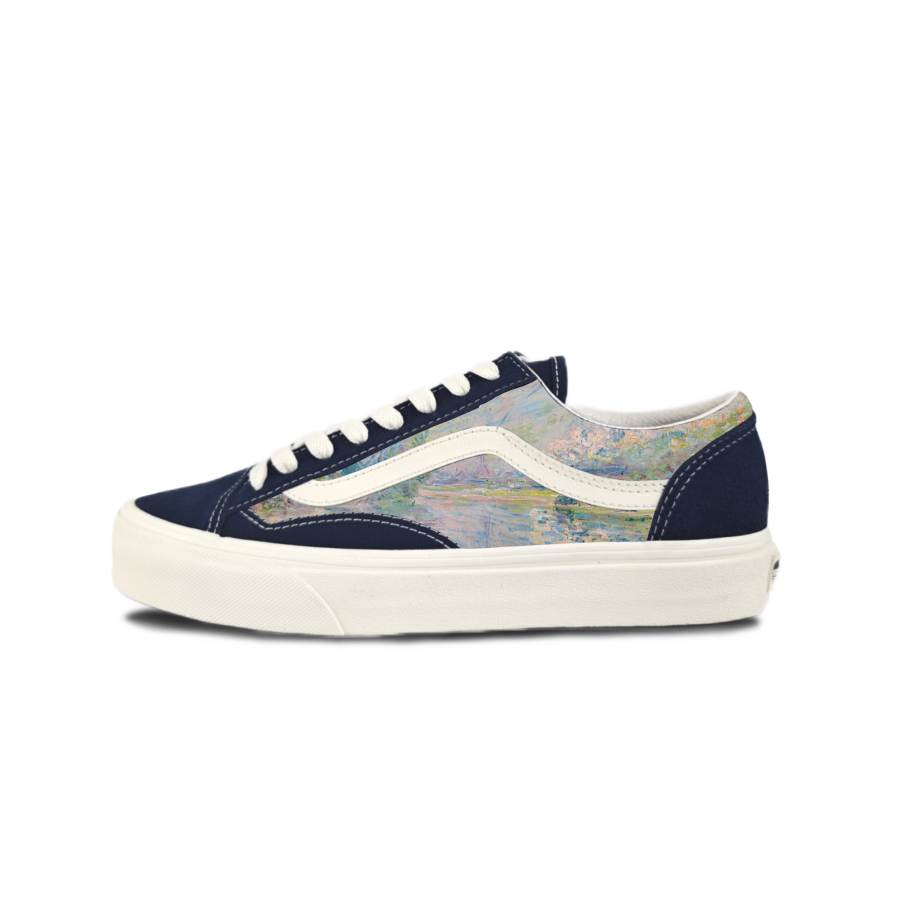 Vans Style 36 Suede Slip Resistant Abrasion Resistant Low top Skateboard Shoes Unisex Blue Gray