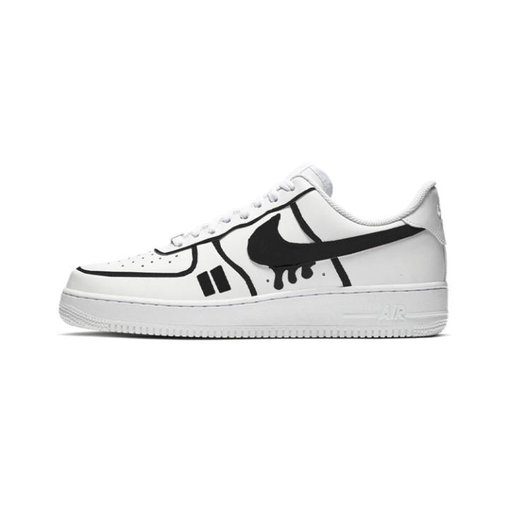 Nike Nike Air Force 1 Equals Leather Low top Skateboard Shoes Men's Black White