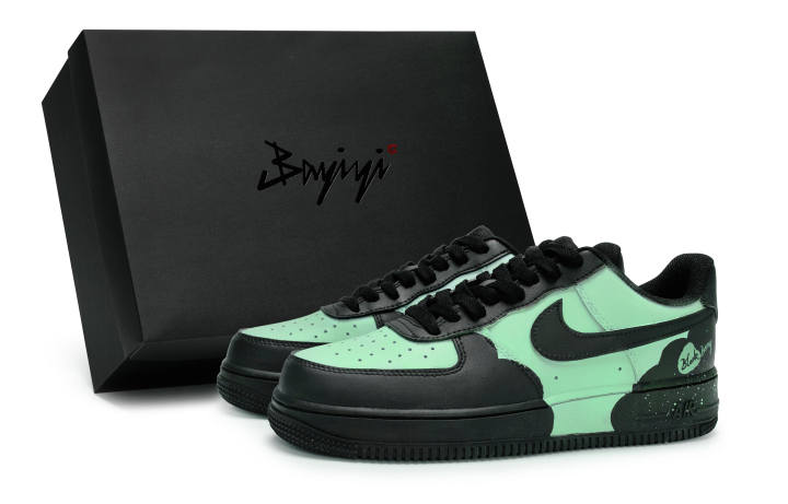Nike Nike Air Force 1 Low top Skateboard Shoes Unisex Black Green Purple