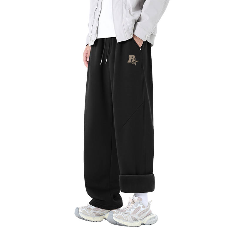 Tonlion Casual Pants Unisex Thickened And Fleece Lined Scimitar Pants