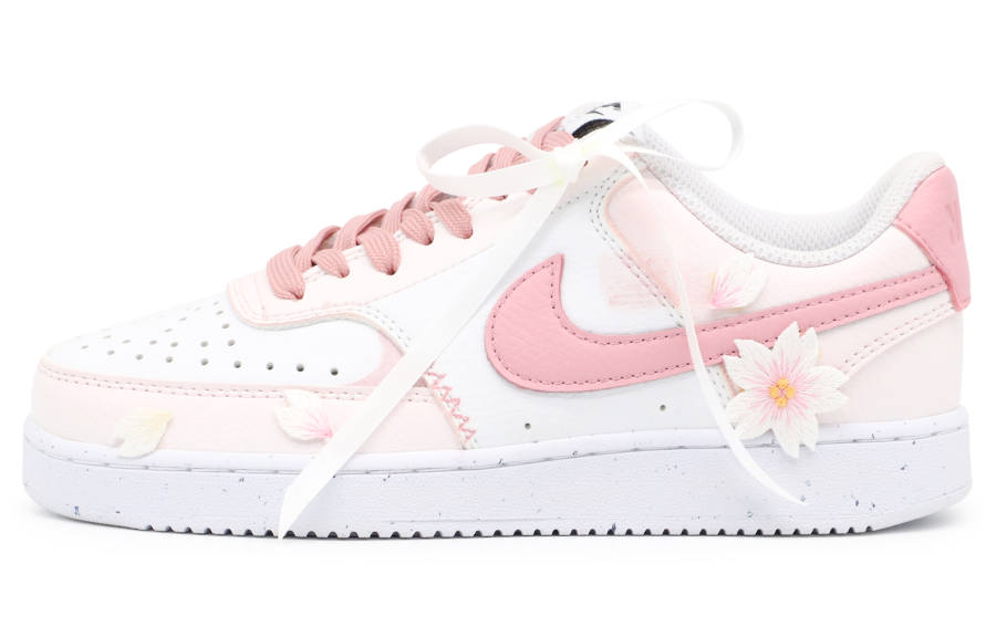 Nike Nike Court Vision 2 Cushioning, Wear Resistant Low top Skateboard Shoes Unisex Pink White