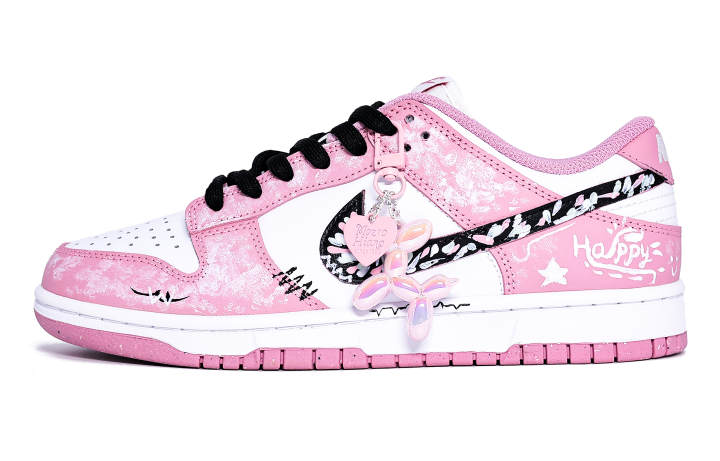 Nike Nike Dunk Abrasion Resistant Low top Skateboard Shoes Women's Pink Black