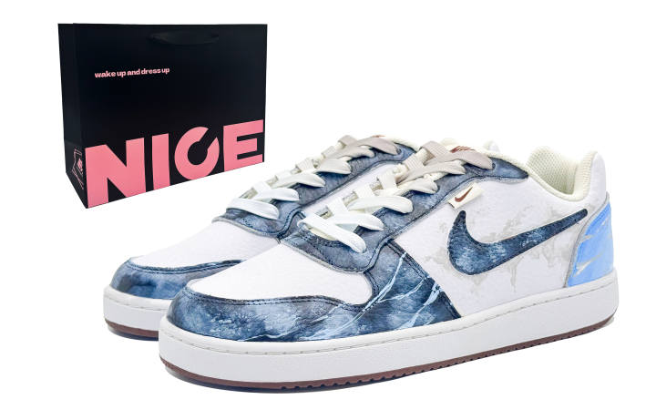 Nike Nike EBERNON Shopping Bag, Night Thunder In The Rain Abrasion Resistant Low top Skateboard Shoes Men's Dark Blue