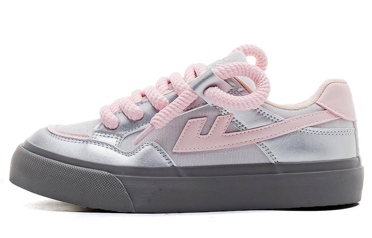 WARRIOR Lightweight Breathable Lightweight And Breathable Low top Skateboard Shoes Women's Silver Pink Red