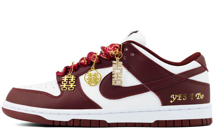 Nike Nike Dunk LOW RETRO Lightweight Breathable Lightweight And Breathable Low top Skateboard Shoes Unisex Burgundy