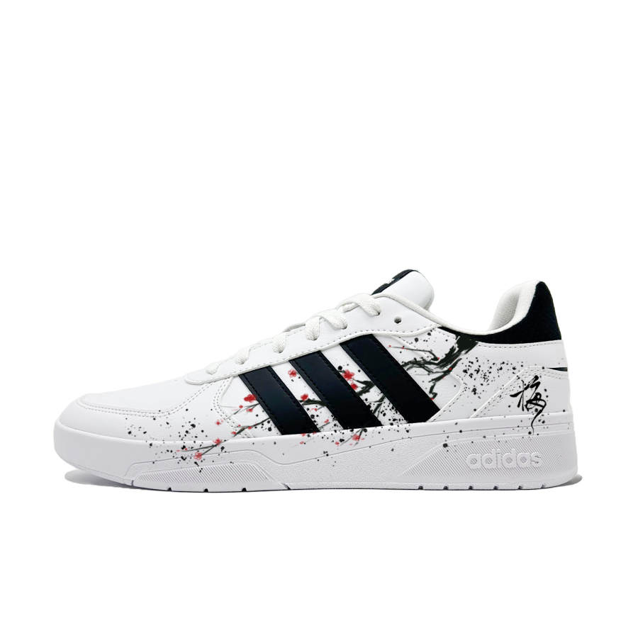 Adidas Neo Courtbeat Seeking Plum Blossom In The Snow Thermal Cushioning Abrasion Resistant Low top Skateboard Shoes