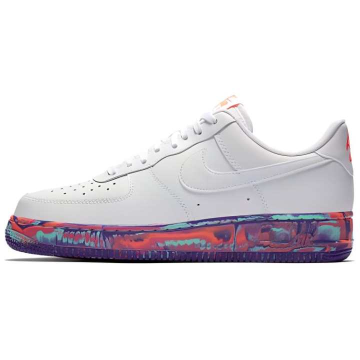 Nike Nike Air Force 1 07 LV8 LTHR Slip Resistant Lightweight Non slip Lightweight Low top Skateboard Shoes Men's White Blue