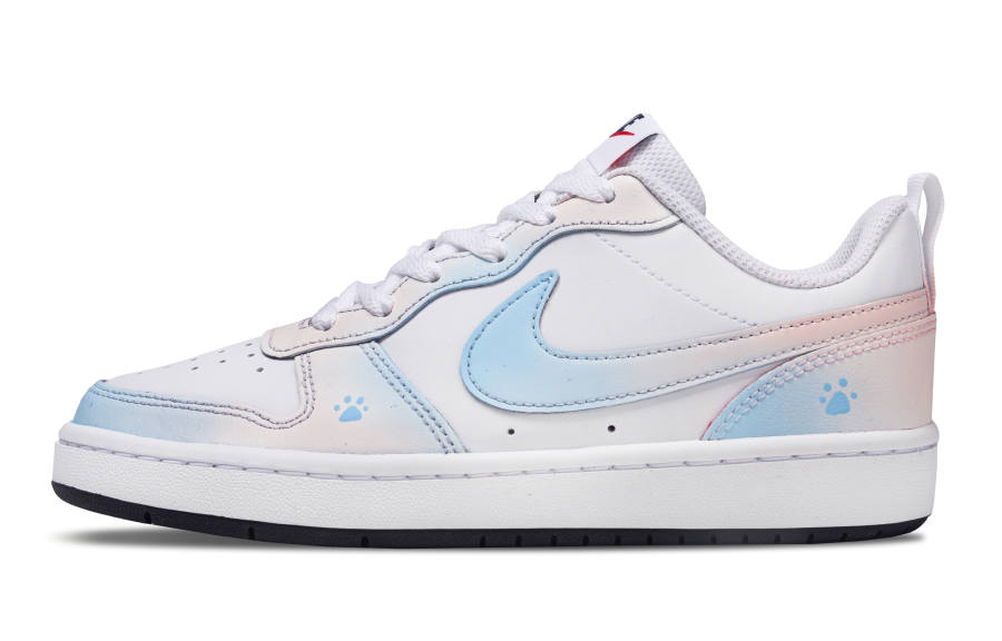 Nike Nike Court Borough GS Blue With Pink Print Abrasion Resistant Abrasion Resistant Low top Skateboard Shoes Women's