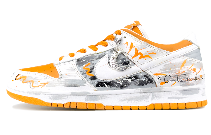 Nike Nike Dunk Low top Skateboard Shoes Men's Orange White Gray
