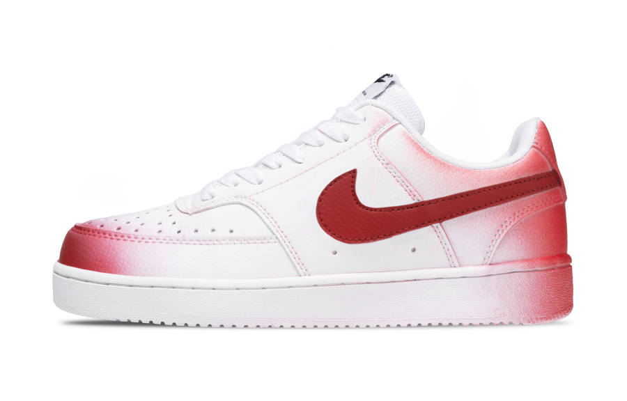 Nike Nike Court Vision 1 Burgundy With White Accents Abrasion Resistant Low top Skateboard Shoes Men's Red