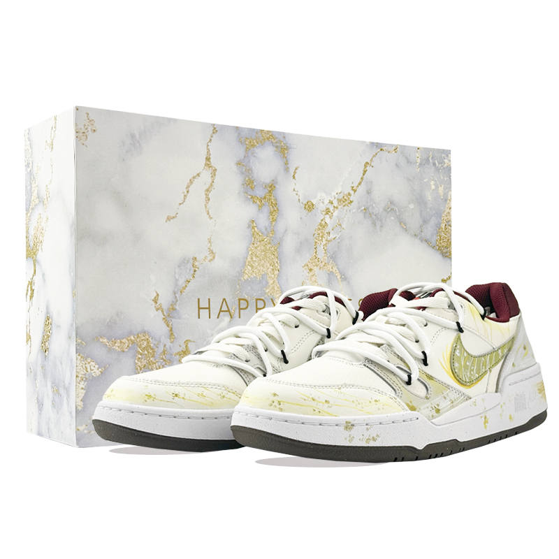 Nike Nike Full Force Red Ink Splatter, Box Cushioning Abrasion Resistant Cushioning, Wear Resistant Low top Skateboard Shoes
