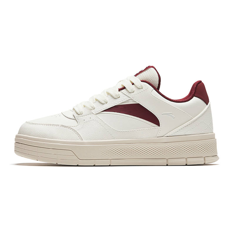 Anta Milk Cap Cushioning Abrasion Resistant Lightweight Low top Skateboard Shoes Men's White Red
