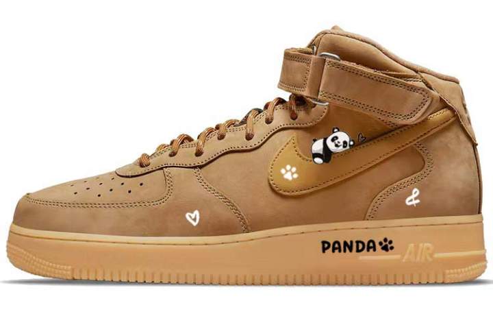 Nike Nike Air Force 1 Low Slip Resistant Abrasion Resistant Mid top Skateboard Shoes Men's Wheat