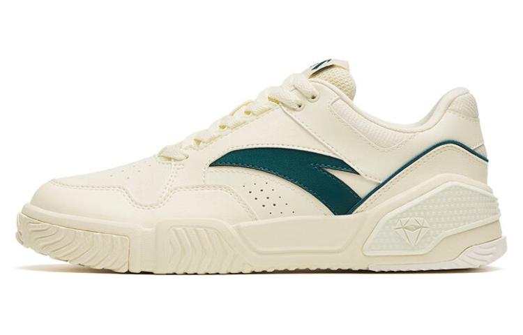 Anta Synthetic Leather Slip Resistant Abrasion Resistant Low top Skateboard Shoes Men's White Green