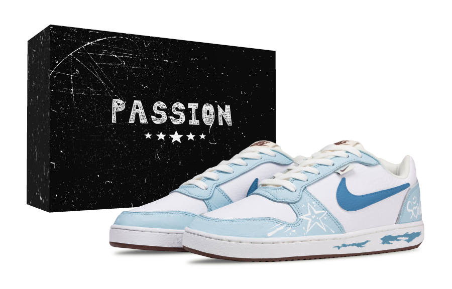 Nike Nike EBERNON Smile Graffiti Synthetic Leather Abrasion Resistant Abrasion Resistant Low top Skateboard Shoes Men's