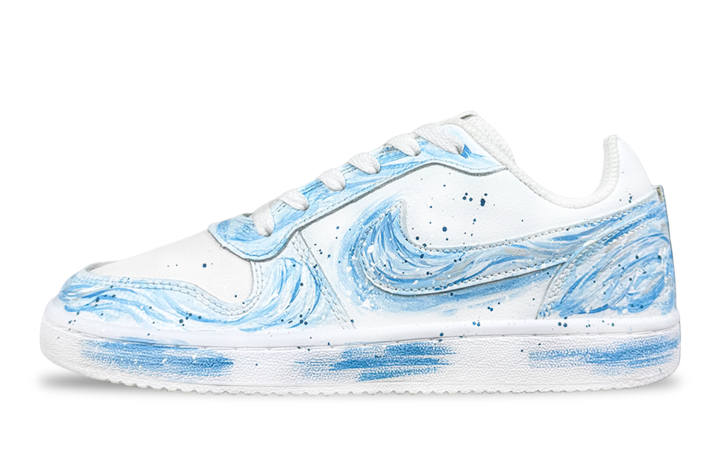 Nike Nike EBERNON Tsunami Abrasion Resistant Low top Skateboard Shoes Unisex Blue White