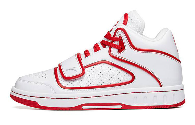 Anta Slip Resistant Abrasion Resistant Mid top Skateboard Shoes Men's White Red