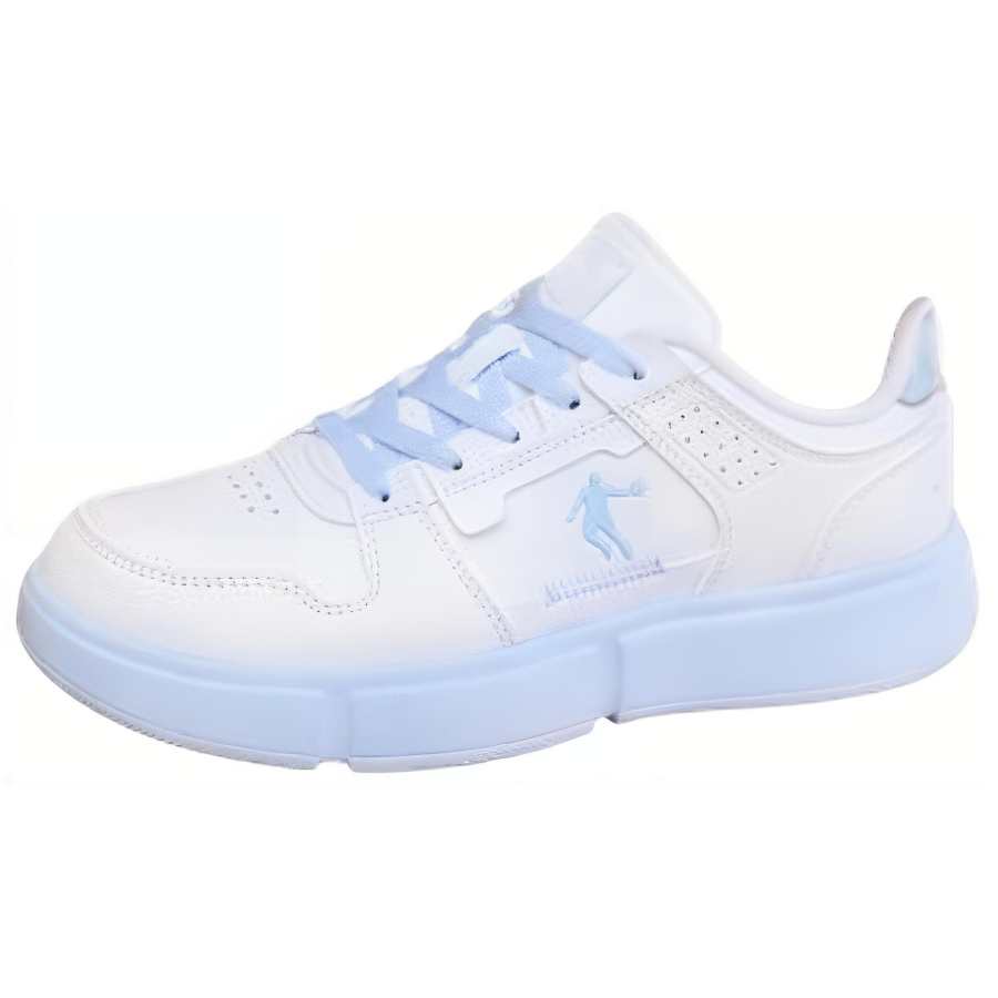 QIAODAN Slip Resistant Low top Skateboard Shoes Women's White Blue