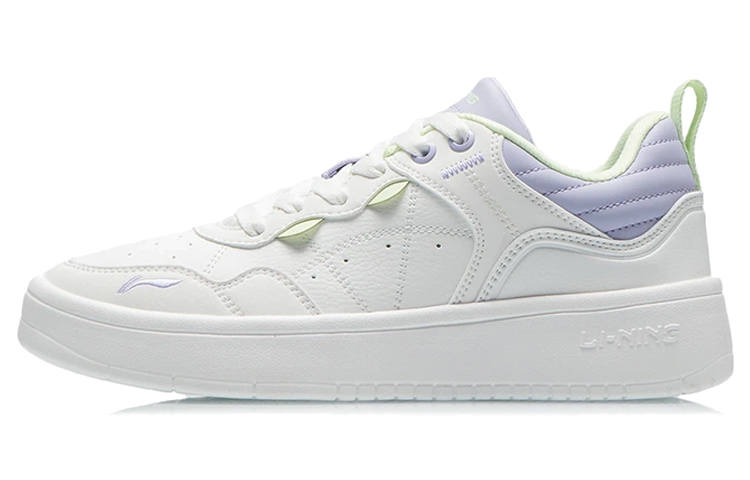 Li-Ning Li Ning Xingchu Comfortable And Trendy Slip Resistant Abrasion Resistant Low top Skateboard Shoes Women's White Purple
