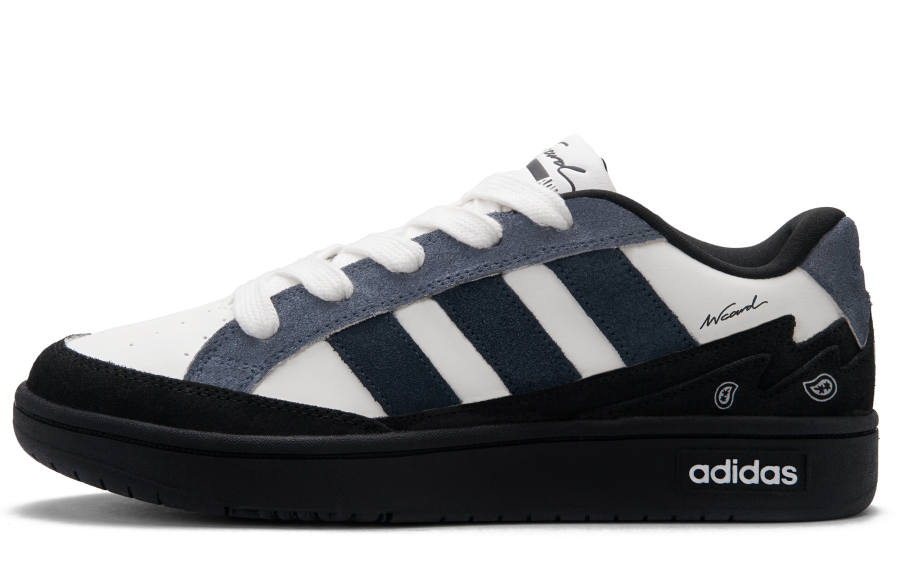 Adidas Adidas WCARD ADV Nautical Abrasion Resistant Low top Skateboard Shoes Unisex Black White Blue