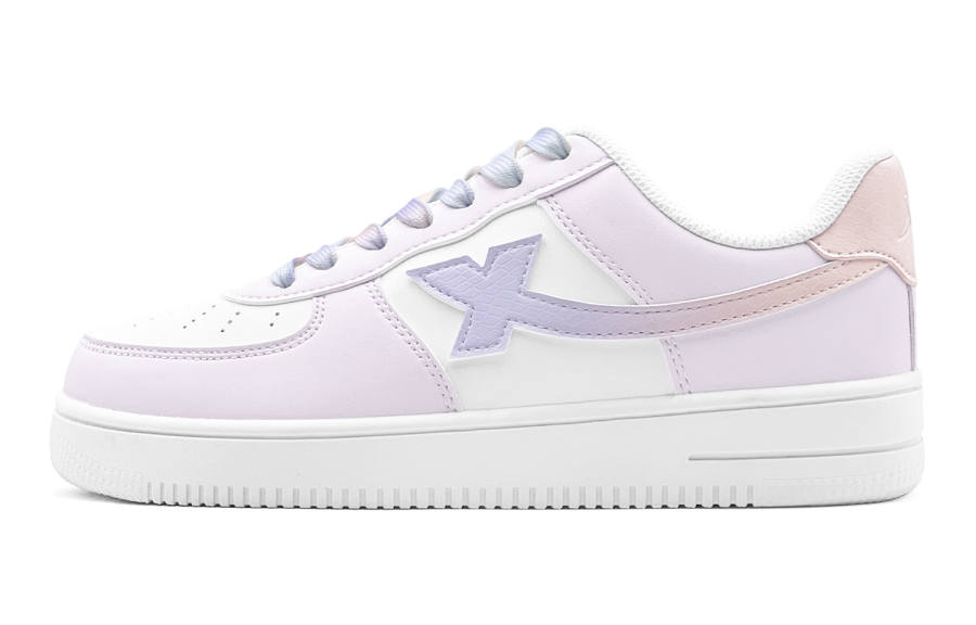 XTEP Air Force 1 Abrasion Resistant Lightweight Low top Skateboard Shoes Women's Light Purple
