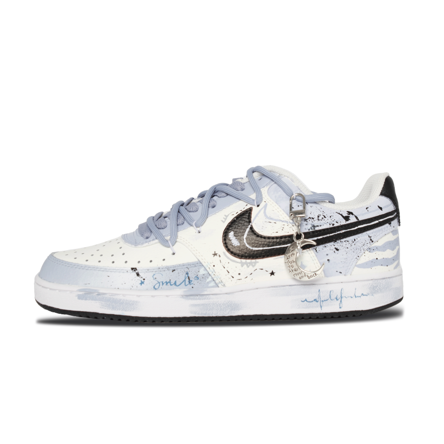 Nike Nike Leather Cushioning, Wear Resistant Low top Skateboard Shoes Men's Light Blue