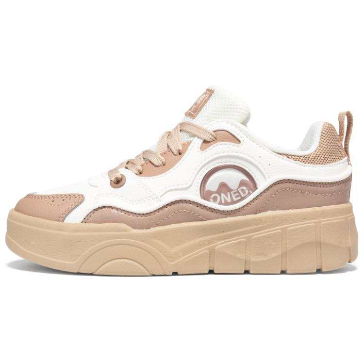361° Slip Resistant Abrasion Resistant Low top Skateboard Shoes Women's White Brown