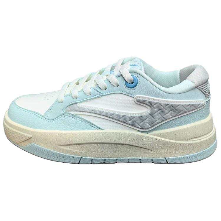 Erke Wushuang Impact Resistance And Abrasion Resistant Low top Skateboard Shoes Women's White Blue